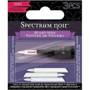 Spectrum Noir Replacement BRUSH Nibs for Alcohol Markers Pens 3 Pack